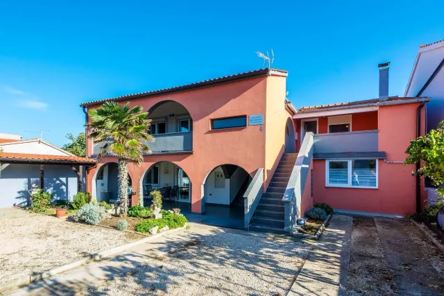 BookNoFees: vakantiehuis in Vir – een huis met een palmboom ervoor in de accommodatie Apartment Genster Vir, Kroatië, in Vir