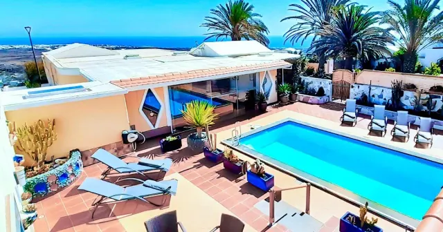 BookNoFees: Villa Madora met zwembad en uitzicht op zee, La Asomada – Tías